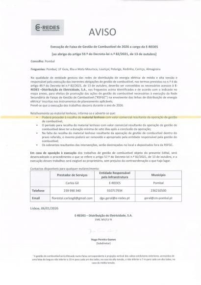 Faixas Gest&atilde;o Combust&iacute;vel 2026 - E-REDES